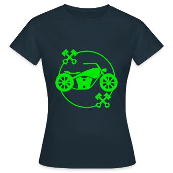 Moto - motorbike - Machine - Lifestyle - T-shirt Femme - marine - Devant - AI Model Female 172 dark (172cm)