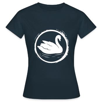 Cygne / Swan - Zoo - Amie des animaux - Green Planet - T-shirt Femme - marine - Devant - AI Model Female 172 dark (172cm)