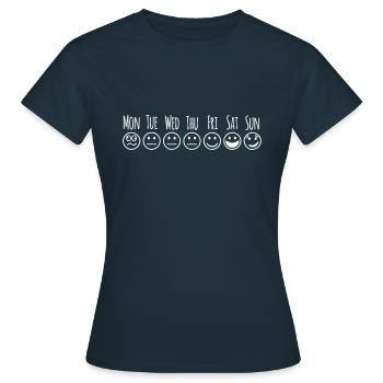 Smileys en semaine - T-shirt Femme - marine - Devant - AI Model Female 172 dark (172cm)