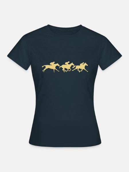las carreras de caballos de caballos carrera de - Camiseta mujer - azul marino