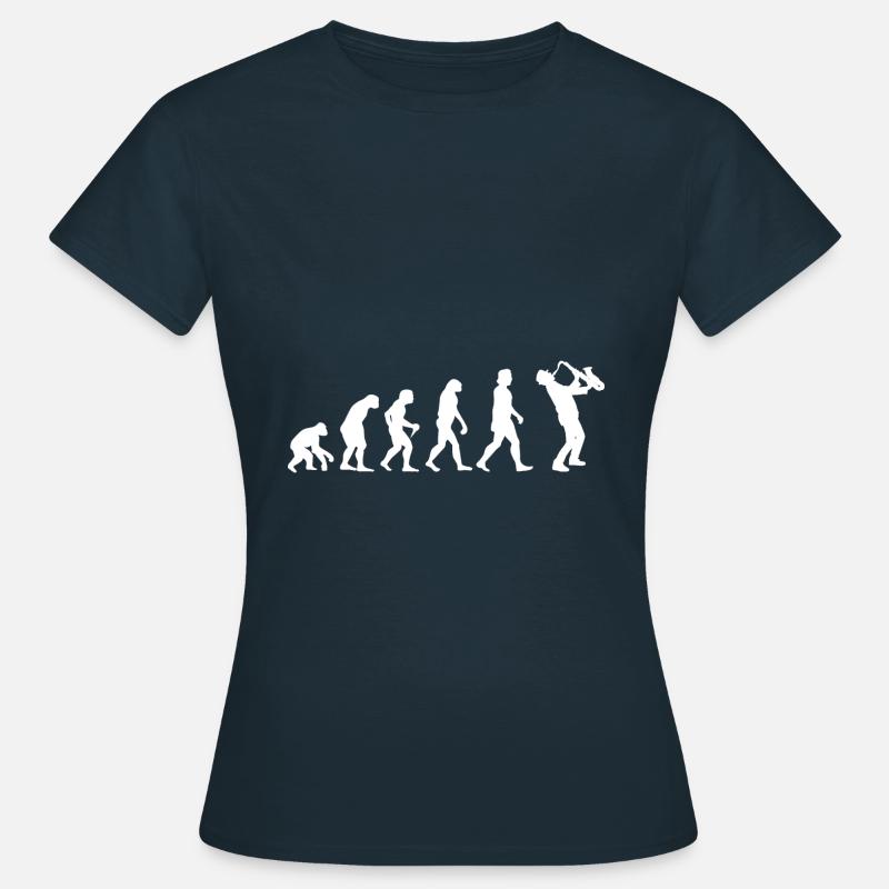 Evolution Saxophon Musiker Saxofon Geschenkidee - Frauen T-Shirt - Navy