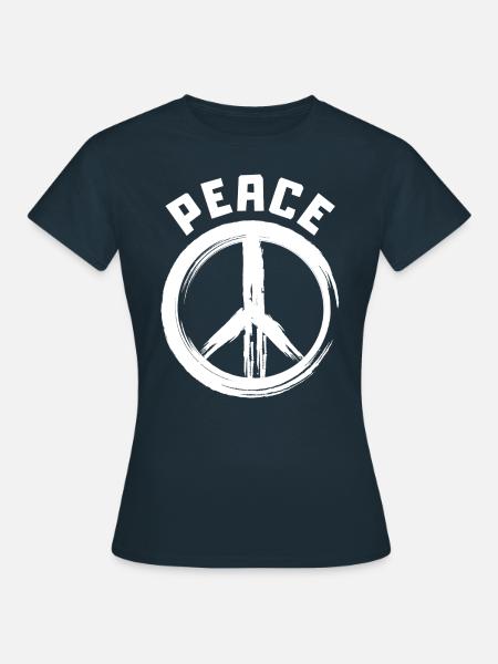 PEACE Frieden - Frauen T-Shirt - Navy