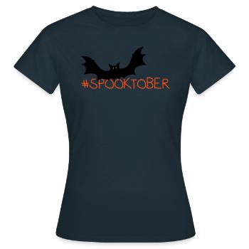 #spooktober / Halloween - Frauen T-Shirt - Navy - Vorne - AI Model Female 172 dark (172cm)