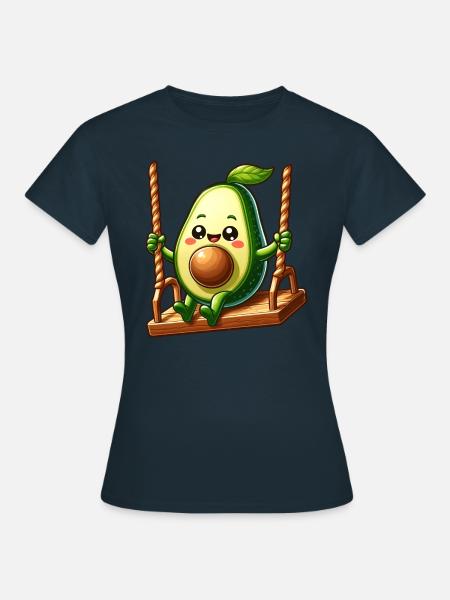 Avocado auf der Schaukel - Frauen T-Shirt - Navy