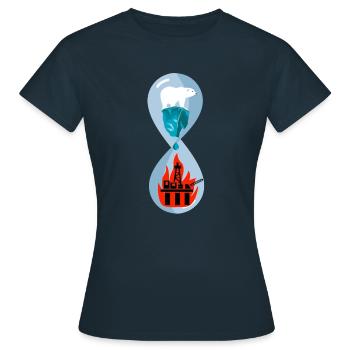 Ours polaire climat changement climatique - T-shirt Femme - marine - Devant - AI Model Female 172 dark (172cm)