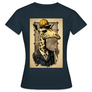 Girafe ouvrière - T-shirt Femme - marine - Devant - AI Model Female 172 dark (172cm)
