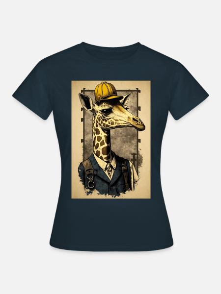 Giraffe der Arbeiterklasse - Frauen T-Shirt - Navy