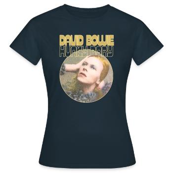 David Bowie Hunky Dory Album Cover - Frauen T-Shirt - Navy - Vorne - AI Model Female 172 dark (172cm)