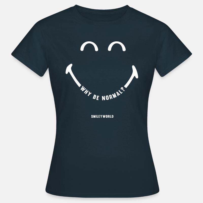 SmileyWorld Why Be Normal? Smiling Face - Women's T-Shirt - navy