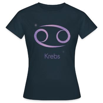 Sternzeichen Krebs - Frauen T-Shirt - Navy - Vorne - AI Model Female 172 dark (172cm)