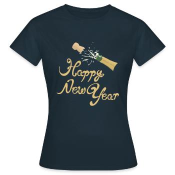Happy New Year - Frauen T-Shirt - Navy - Vorne - AI Model Female 172 dark (172cm)