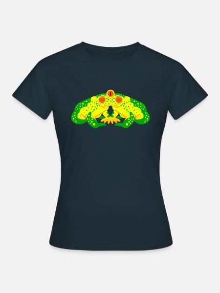 Spacy and psychedelic Frog - Frauen T-Shirt - Navy