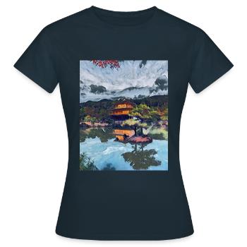 Kinkakuji, Kyoto, Japon - T-shirt Femme - marine - Devant - AI Model Female 172 dark (172cm)