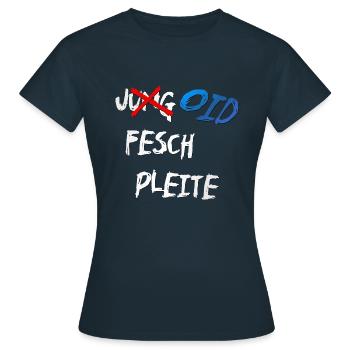 jung, sexy versus alt, aber sexy, fesch und pleite - Frauen T-Shirt - Navy - Vorne - AI Model Female 172 dark (172cm)