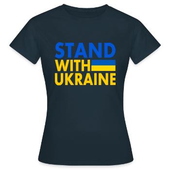 stand with ukraine - Women's T-Shirt - navy - Front - AI Model Female 172 dark (172cm)