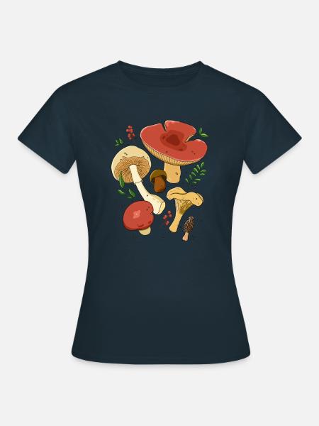 Mushrooms Botanical - Women's T-Shirt - navy