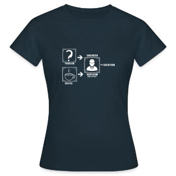 Problem solution coffee - Women's T-Shirt - navy - Front - AI Model Female 172 dark (172cm)