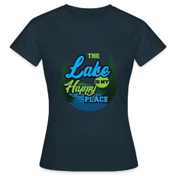 Der See ist mein liebster Ort - Frauen T-Shirt - Navy - Vorne - AI Model Female 172 dark (172cm)