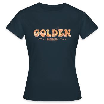 Retro Golden Mama Sweatshirt for Dog Mom - Women's T-Shirt - navy - Front - AI Model Female 172 dark (172cm)