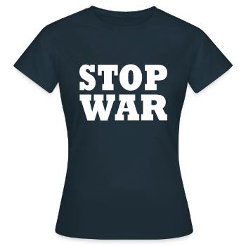 Stop war - T-shirt Femme - marine - Devant - AI Model Female 172 dark (172cm)