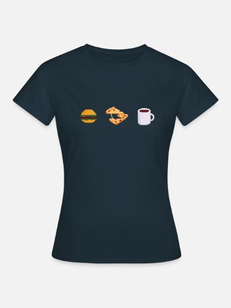 Pixel geeky Lebensmitteln - Frauen T-Shirt - Navy