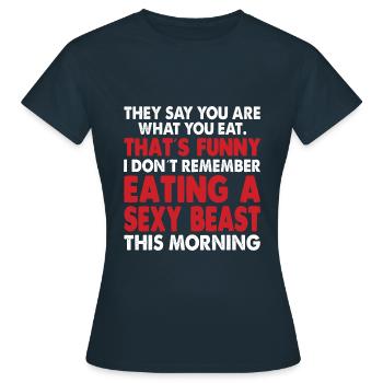 Lustiger Spruch, selbstbewusst und selbst ironie - Frauen T-Shirt - Navy - Vorne - AI Model Female 172 dark (172cm)