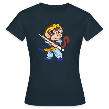 Fighting Monkey - Singe combattant - Le style de singe - T-shirt Femme - marine - Devant - AI Model Female 172 dark (172cm)