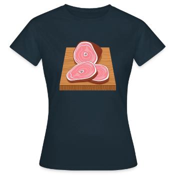 jambon - T-shirt Femme - marine - Devant - AI Model Female 172 dark (172cm)