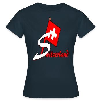 Suisse Suisse Suisse - T-shirt Femme - marine - Devant - AI Model Female 172 dark (172cm)