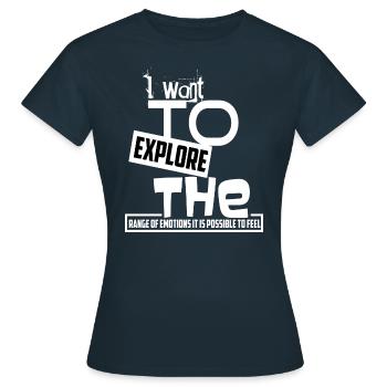 Explorer explorer l'aventure en disant cadeau - T-shirt Femme - marine - Devant - AI Model Female 172 dark (172cm)