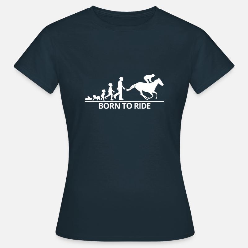 Cheval Evolution Cavalier Cavalier Cadeau Evolution - T-shirt Femme - marine