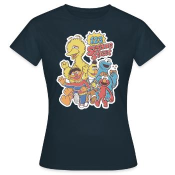 Sesamstraße 123 Sesame Street Gruppe - Frauen T-Shirt - Navy - Vorne - AI Model Female 172 dark (172cm)
