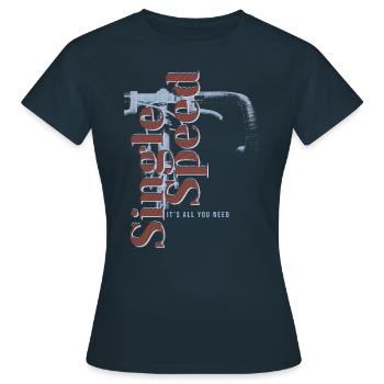 Single Speed Bike T-Shirt – Retro Design - Frauen T-Shirt - Navy - Vorne - AI Model Female 172 dark (172cm)