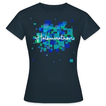 Halbmarathon (blau) - Frauen T-Shirt - Navy - Vorne - AI Model Female 172 dark (172cm)