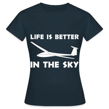 Sky Glider Life Glider Gliding - T-shirt Femme - marine - Devant - AI Model Female 172 dark (172cm)