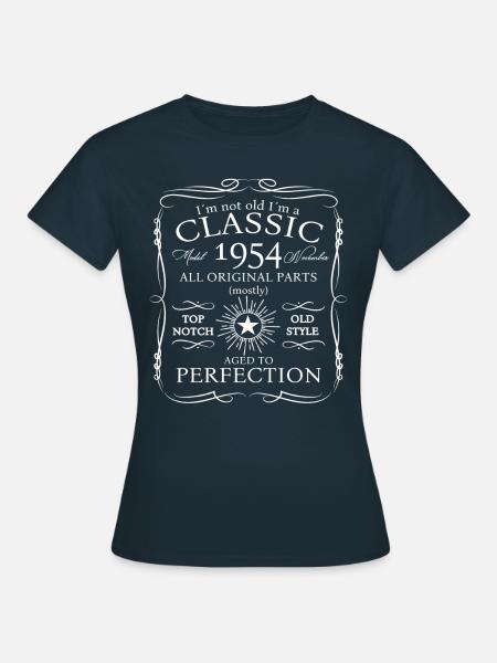 Klassiker November 1954 68. Geburtstag Geschenk - Dame-T-shirt - marineblå