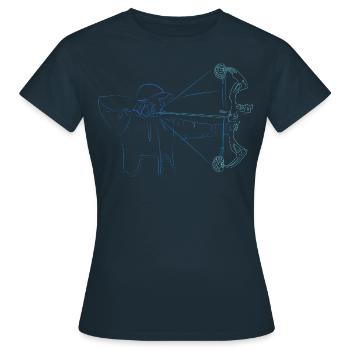 Bogenschütze Compound Bogen T-Shirt - Frauen T-Shirt - Navy - Vorne - AI Model Female 172 dark (172cm)