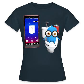 Wassertropfen auf der Toilette - Frauen T-Shirt - Navy - Vorne - AI Model Female 172 dark (172cm)