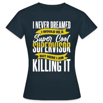 Profession de superviseur - T-shirt Femme - marine - Devant - AI Model Female 172 dark (172cm)