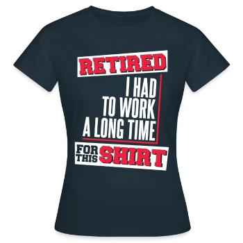 Pension de retraite des pensionnés Retraite - T-shirt Femme - marine - Devant - AI Model Female 172 dark (172cm)