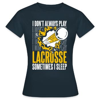 Lacrosse Sport Lacrosse Spieler - Frauen T-Shirt - Navy - Vorne - AI Model Female 172 dark (172cm)