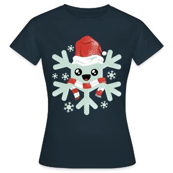 Flocon de neige Flocons de neige Neige de Noël - T-shirt Femme - marine - Devant - AI Model Female 172 dark (172cm)