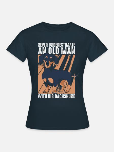 Dackel Hund - Frauen T-Shirt - Navy