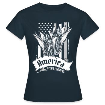 Maize Corncob Farmer - Women's T-Shirt - navy - Front - AI Model Female 172 dark (172cm)