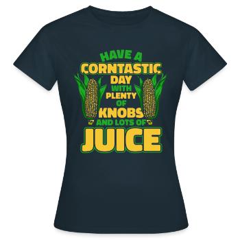 Maize Corncob Farmer - Women's T-Shirt - navy - Front - AI Model Female 172 dark (172cm)