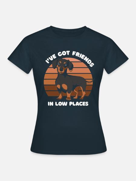 Dackel Hund - Frauen T-Shirt - Navy