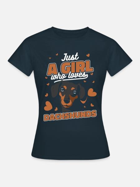 Dackel Hund - Frauen T-Shirt - Navy