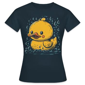 Canards en caoutchouc salle de bain Canard jaune - T-shirt Femme - marine - Devant - AI Model Female 172 dark (172cm)