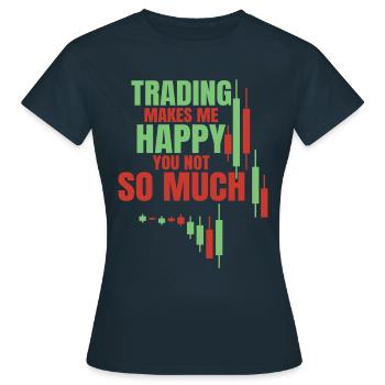 Stock Trading Trader Exchange Trading Stocks - Women's T-Shirt - navy - Front - AI Model Female 172 dark (172cm)