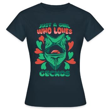 Lézard de Gecko Gecko - T-shirt Femme - marine - Devant - AI Model Female 172 dark (172cm)
